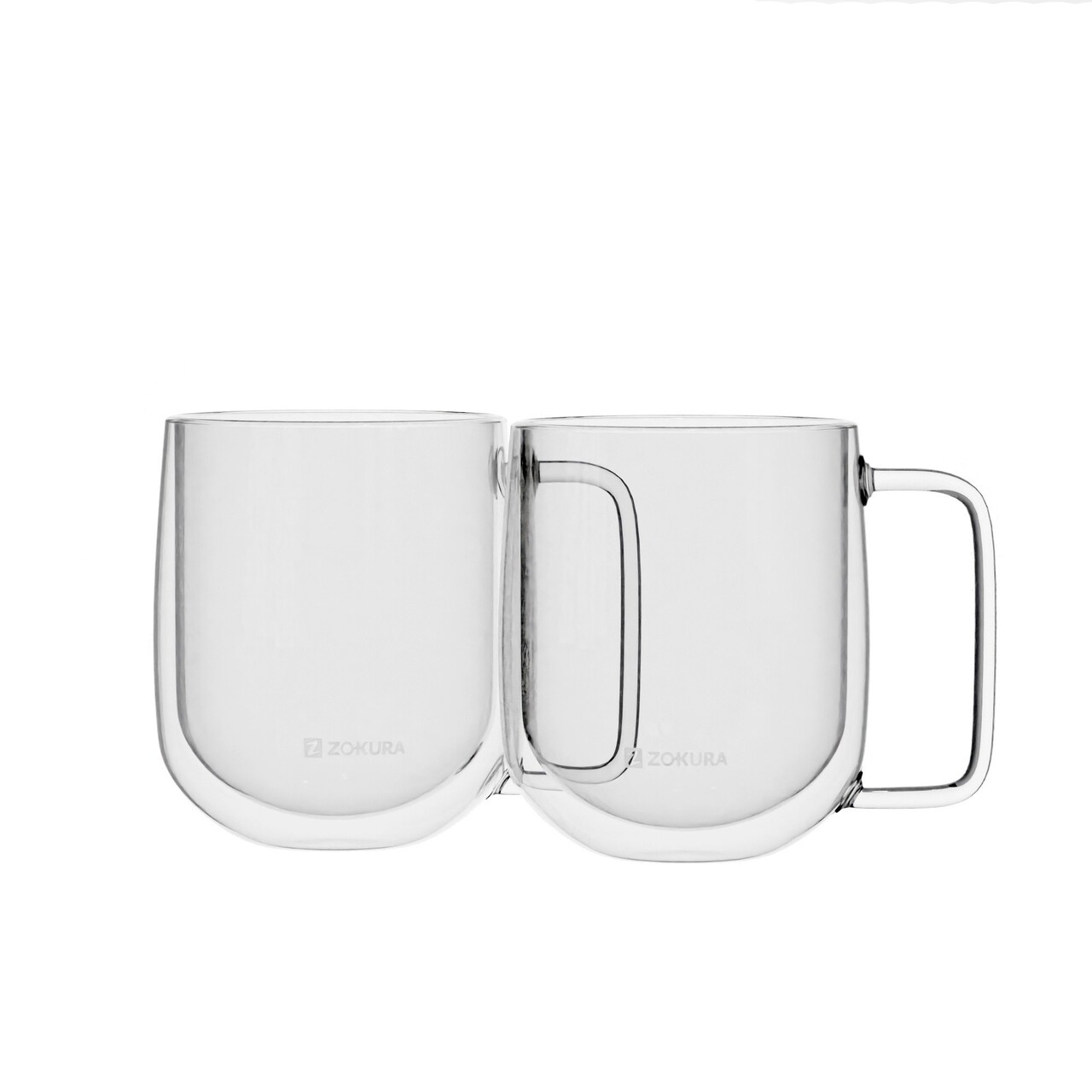 Set 2 cani sticla, cu perete dublu, 350ml - Zokura - imagine 5
